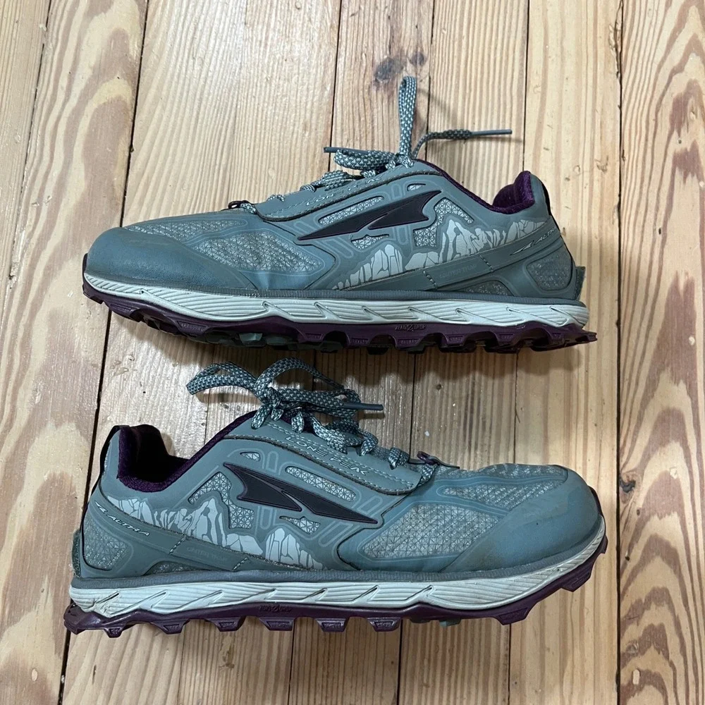 Altra Lone Peak 4 Trail Running Shoes Womens 8.5 Teal Purple Hiking ALW1855L224